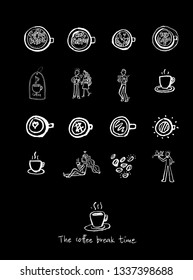 Cafe poster / Sketchy coffee illustration - vector