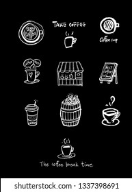 Cafe poster / Sketchy coffee illustration - vector