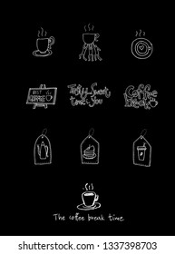 Cafe poster. Sketchy coffee illustration - vector
