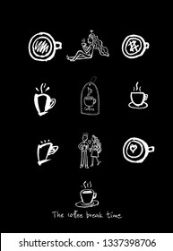 Cafe poster / Sketchy coffee illustration - vector