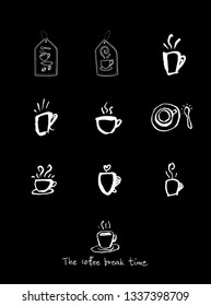 Cafe poster. Sketchy coffee illustration - vector