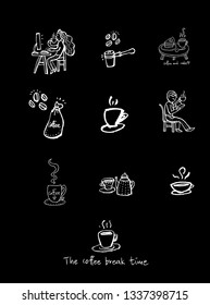 Cafe poster / Sketchy coffee illustration - vector