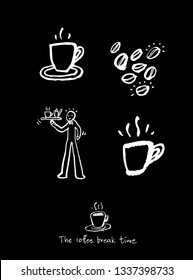 Cafe poster / Sketchy coffee illustration - vector