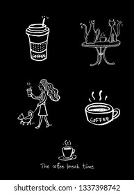 Cafe poster / Sketchy coffee illustration - vector