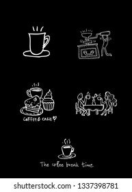 Cafe poster / Sketchy coffee illustration - vector