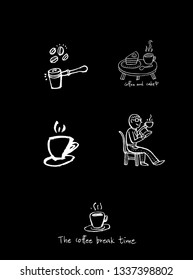 Cafe poster / Sketchy coffee illustration - vector