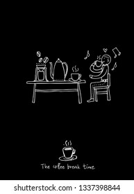 Cafe poster / Sketchy coffee illustration - vector