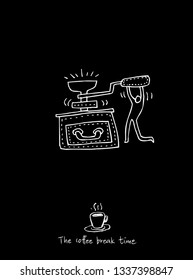 Cafe poster / Sketchy coffee illustration - vector