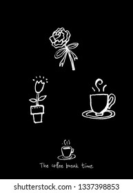 Cafe poster / Sketchy coffee illustration - vector