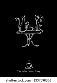 Cafe poster / Sketchy coffee illustration - vector