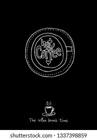 Cafe poster / Sketchy coffee illustration - vector