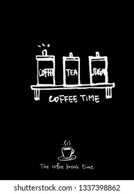 Cafe poster / Sketchy coffee illustration - vector