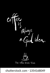 Cafe poster / Sketchy coffee illustration - vector