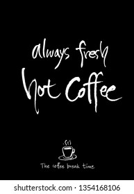 Cafe poster / Sketchy coffee illustration - vector