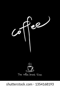 Cafe poster / Sketchy coffee illustration - vector