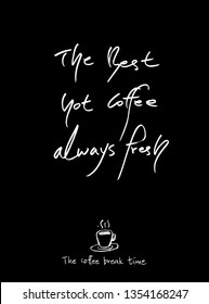 Cafe poster / Sketchy coffee illustration - vector