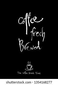 Cafe poster / Sketchy coffee illustration - vector