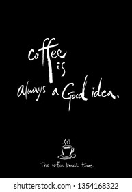 Cafe poster / Sketchy coffee illustration - vector