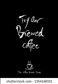 Cafe poster / Sketchy coffee illustration - vector