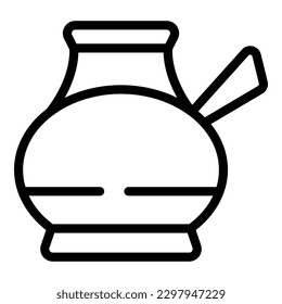 Cafe pot icon outline vector. Turkish coffee. Arab bean