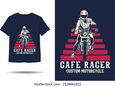 Cafe racer custom motorcycle t shirt design