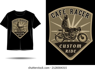 Cafe racer custom ride silhouette t shirt design