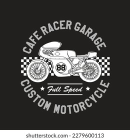 Cafe Racer Garage Custom Motorcycle Emblem Logo Design