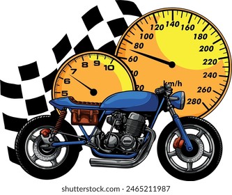 Cafe racer motor bike vector illustration design