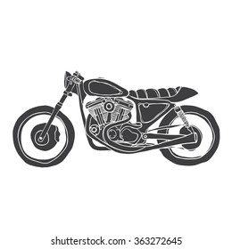 Cafe Racer motorcycle hand-drawn