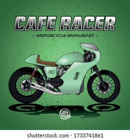Cartel del vector premium de Racer de Cafe