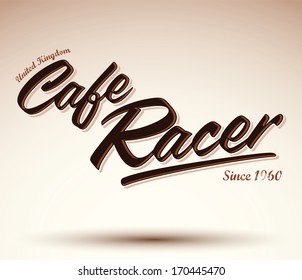 cafe racer vector lettering