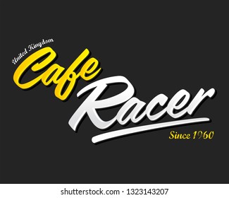 Cafe Racer Vector Lettering Illustration