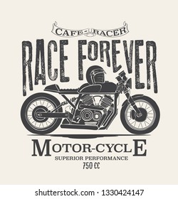 cafe racer vector silhouette for t-shirt print