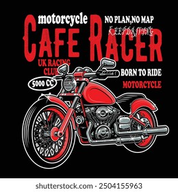 cafe racher motorcycle t shirt design 