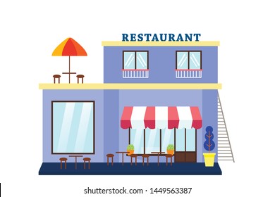 cafe or restaurant building vector