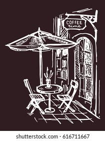 Cafe. Restaurant. Coffee time. Vector illustration