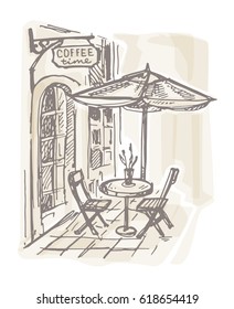 Cafe. Restaurant. Coffee time. Vector illustration