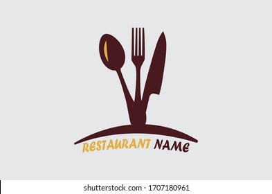 Cafe Restaurant Emblem Spoon Logo Design Stock Vector (Royalty Free ...