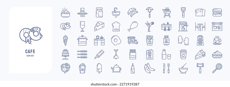 Cafe and restaurant icon set