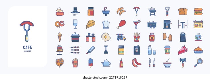 Cafe and restaurant icon set