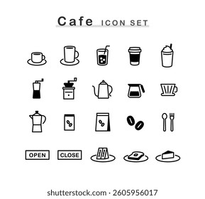 Cafe and restaurant icon set