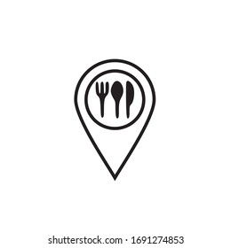 Cafe and restaurant location icon isolated, Vector.