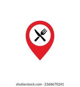 Cafe and restaurant location icon isolated on white background