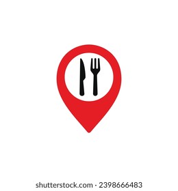 Cafe and restaurant location icon isolated on white background