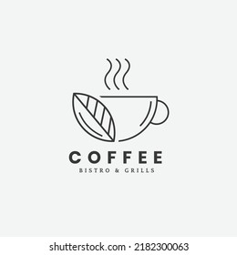 concepto de diseño del logotipo de café o restaurante 