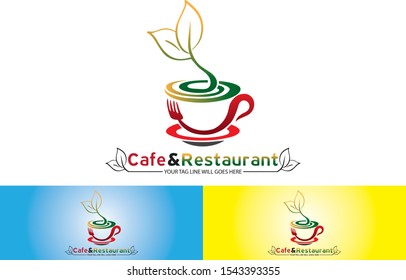 Cafe & Restaurant Logo Design Stock Vector Illustration of logo