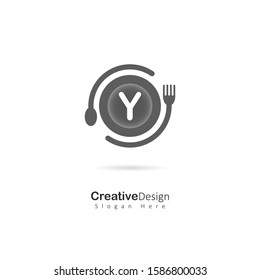 Cafe and Restaurant logo with Initial Letter Y. Design Vector logo for Cafe or Reastaurant
