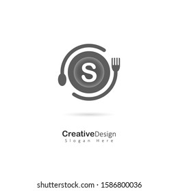 Cafe and Restaurant logo with Initial Letter S. Design Vector logo for Cafe or Reastauran