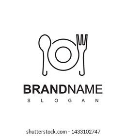 Cafe And Restaurant Logo In One Line Style