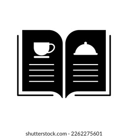 Cafe, restaurant menu book icon. Covered Menu Book Restaurant icon design. isolated on white background.